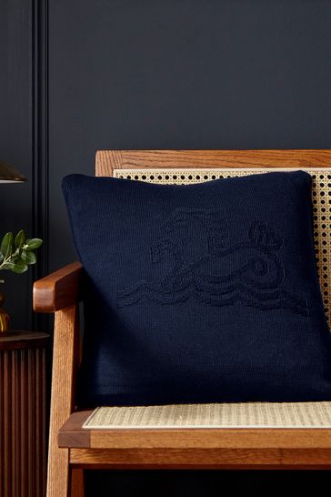 Bedeck of Belfast Blue Signature Knit Cushion