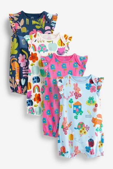 Multi Character Baby Rompers 4 Pack