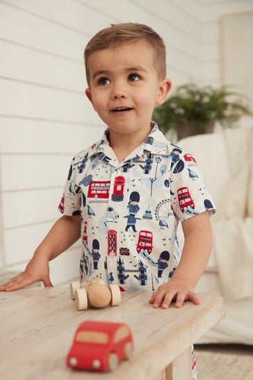 Boys button through pyjamas deals