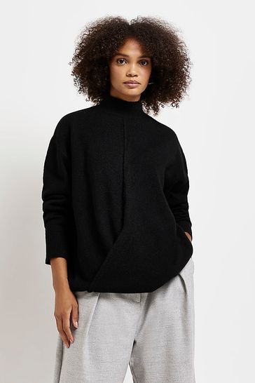 Black twist front jumper store
