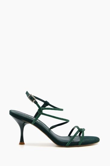 Dune London Green Majestys Strappy Barely There Sandals