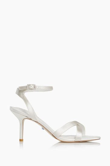 Buy Dune London Natural Mirra Cross Strap Mid Heel Sandals from
