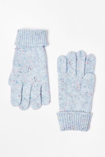 Oliver Bonas Light Blue Peckled Knitted Gloves
