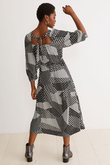 Oliver spot shop print midi dress