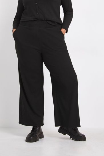 Simply Be Wide Leg Black Trousers
