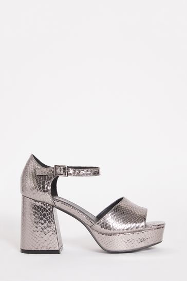 Simply Be Silver Pavla Wide Shoes