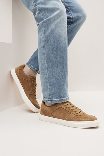 Tan Brown Suede Low Trainers