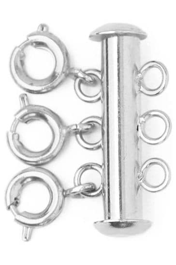 Orelia London 925 Sterling Silver Necklace Magic 3 Row Separator