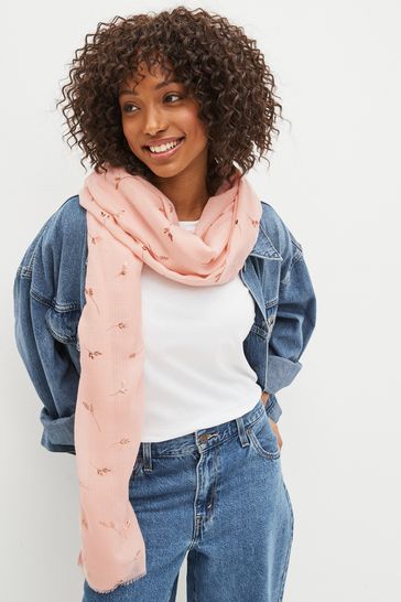 Pink deals print scarf