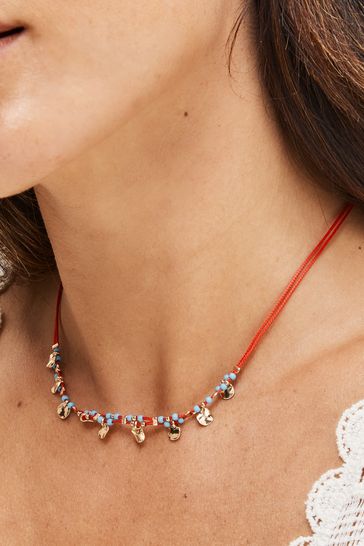 Red/Blue Disc Choker Necklace