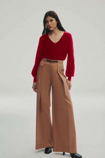 Ladies long hotsell v neck jumpers