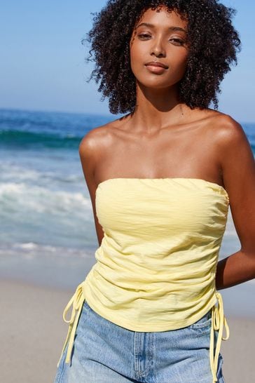 Yellow boob tube top