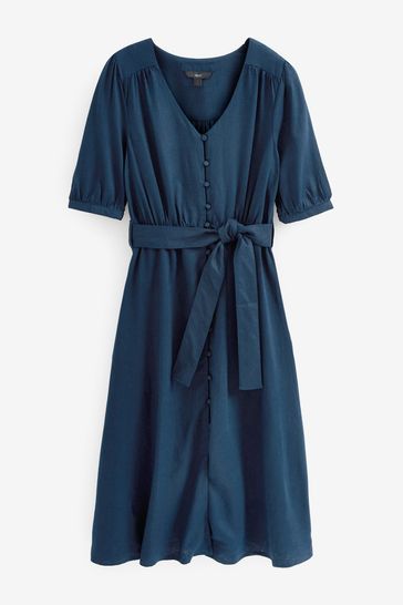 Button through dress midi best sale