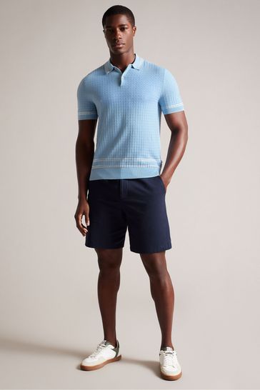 Buy Ted Baker Maytain Short Sleeve Regular Textured Black Polo