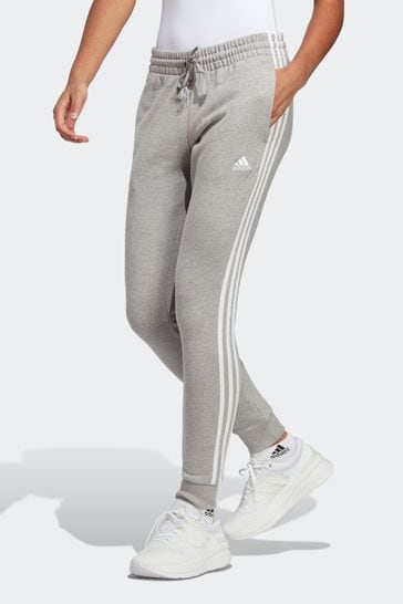 adidas Grey Sportswear Essentials 3-stripes French Terry Cuffed Joggers