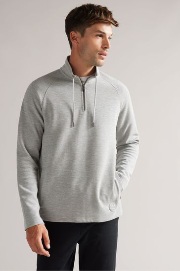 Ted Baker Grey Drovers Long Sleeved Zip Sweatshirt