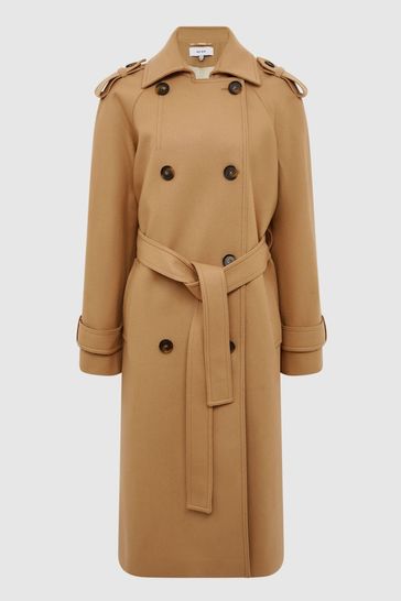 camel trench coat womens wool