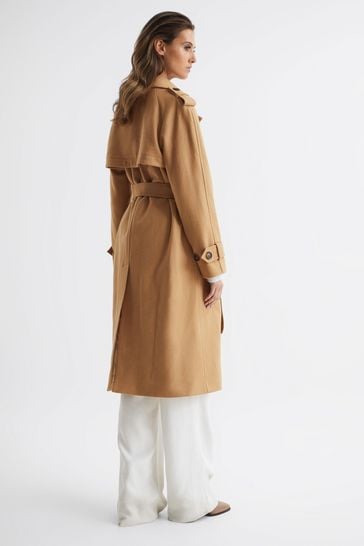 Buy Reiss Camel Kaiya Wool Trench Coat from Next Italy