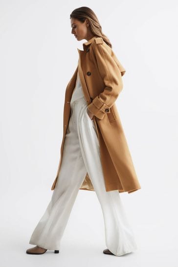 Buy Reiss Camel Kaiya Wool Trench Coat from Next United Arab Emirates