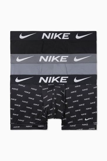 Nike Grey DRI-Fit Essential Micro Trunks 3 Pack