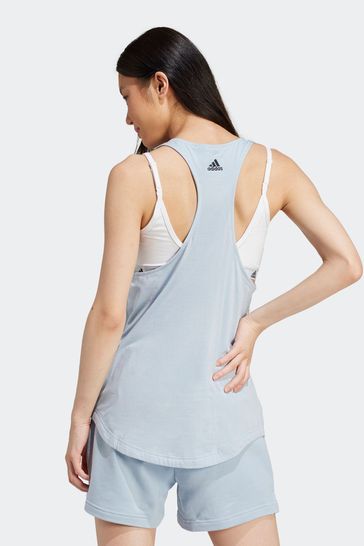 Adidas Essentials Loose Logo Tank Top Women Semi Green Spark White S