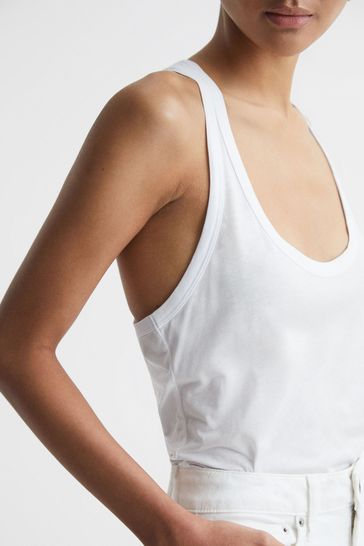 Racer back white new arrivals vest