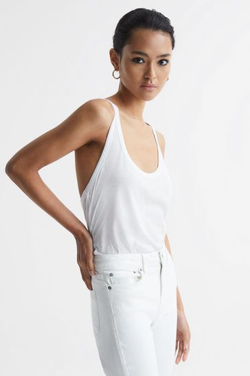 Racer back white new arrivals vest