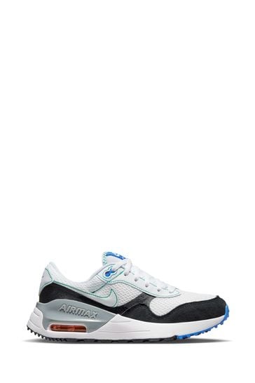 Nike White/Blue Grey Air Max SYSTM Youth Trainers