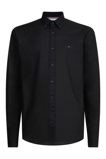 Buy Tommy Hilfiger Core Flex Poplin Regular Fit Black Shirt from