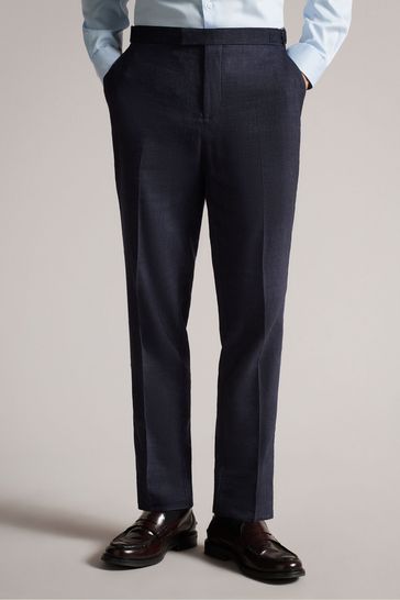 Ted Baker Illston Navy Blue Slim Fit Trousers