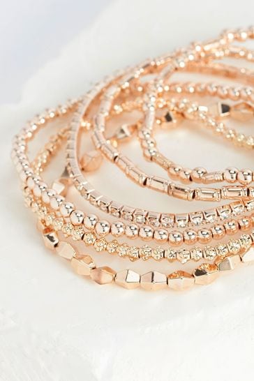 Rose gold bead bracelets hot sale