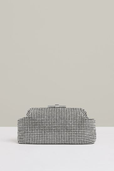 Silver embellished clutch outlet