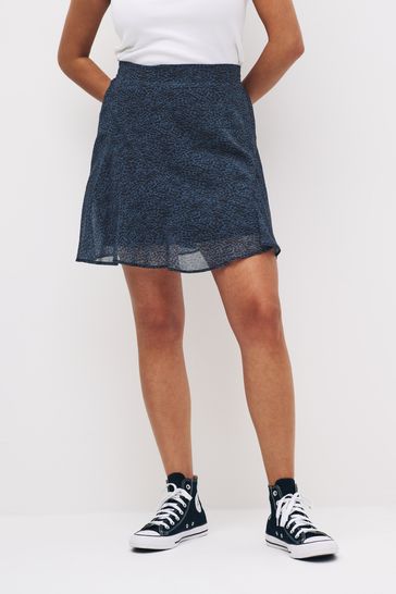 Blue leopard print mini skirt store