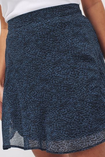 Blue leopard print mini skirt cheap