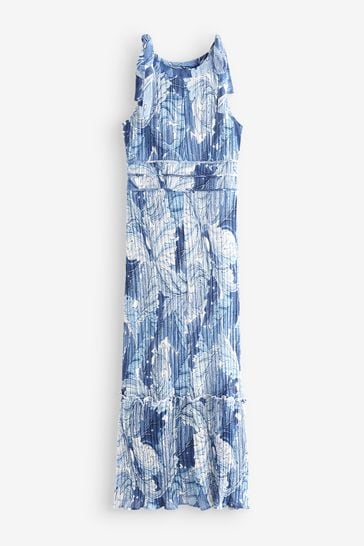 Buy Morris Co. Acanthus Blue Floral Sleeveless Pleated Maxi
