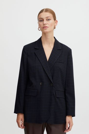 ICHI Black Check Suit Jacket