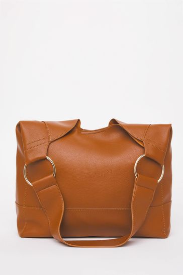Simply Be Brown Ring Detail Hobo Bag