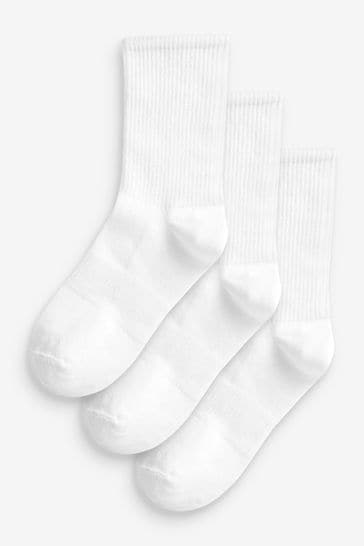 White Arch Support Ankle Socks 3 Pack