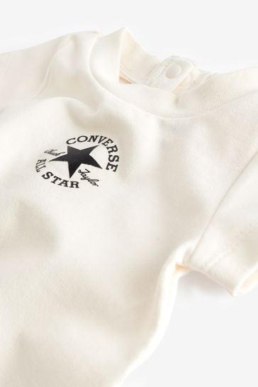 Buy Converse Cream Blue Babygrow from Next Denmark