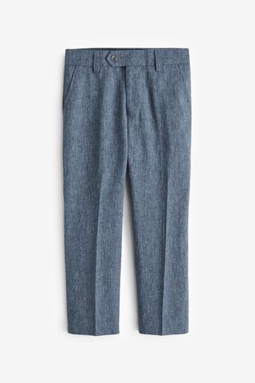 Blue Linen Blend Suit Trousers (12mths-16yrs)