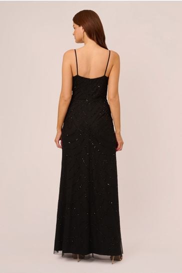 Buy Adrianna Papell Beaded Cowl Deco Black Gown from Next Luxembourg