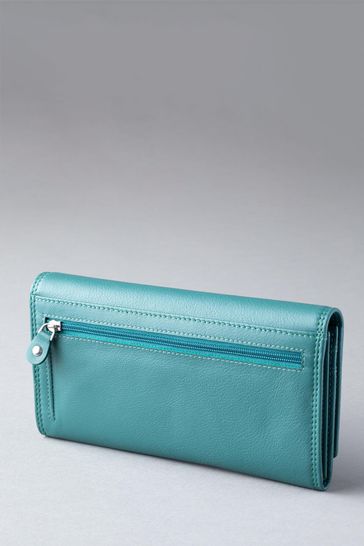 Teal leather best sale purse