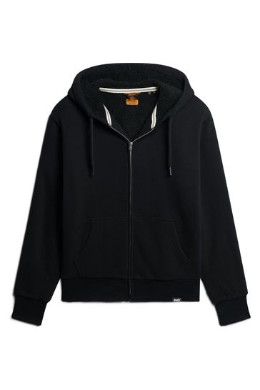 Buy Superdry Black Essential Borg Lined Zip Up Hoodie from Next Bahrain