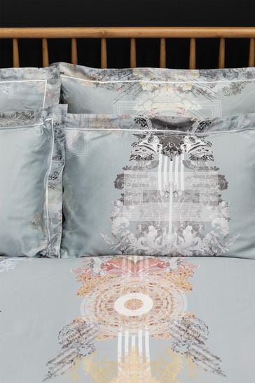 Timorous Beasties Set of 2 Blue Totem Damask Pillowcases
