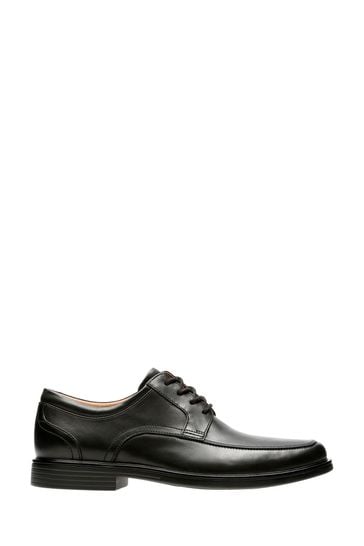 Clarks Black Standard Fit (F) Leather Un Aldric Park Shoes