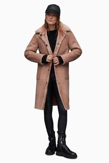 Allsaints shearling coat discount