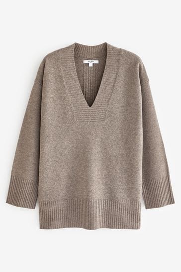 Thick v neck jumper sales
