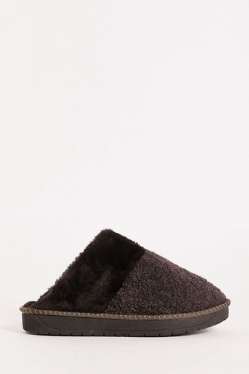 Buy Simply Be Grey Classic Extra Wide Fit Mule Slippers from Next Ireland