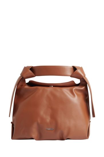 Calvin Klein Brown Leather Shoulder Handbag