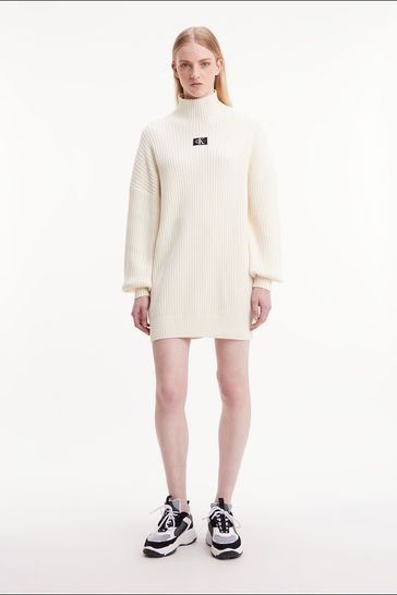 Calvin Klein Jeans Loose Jumper White Dress